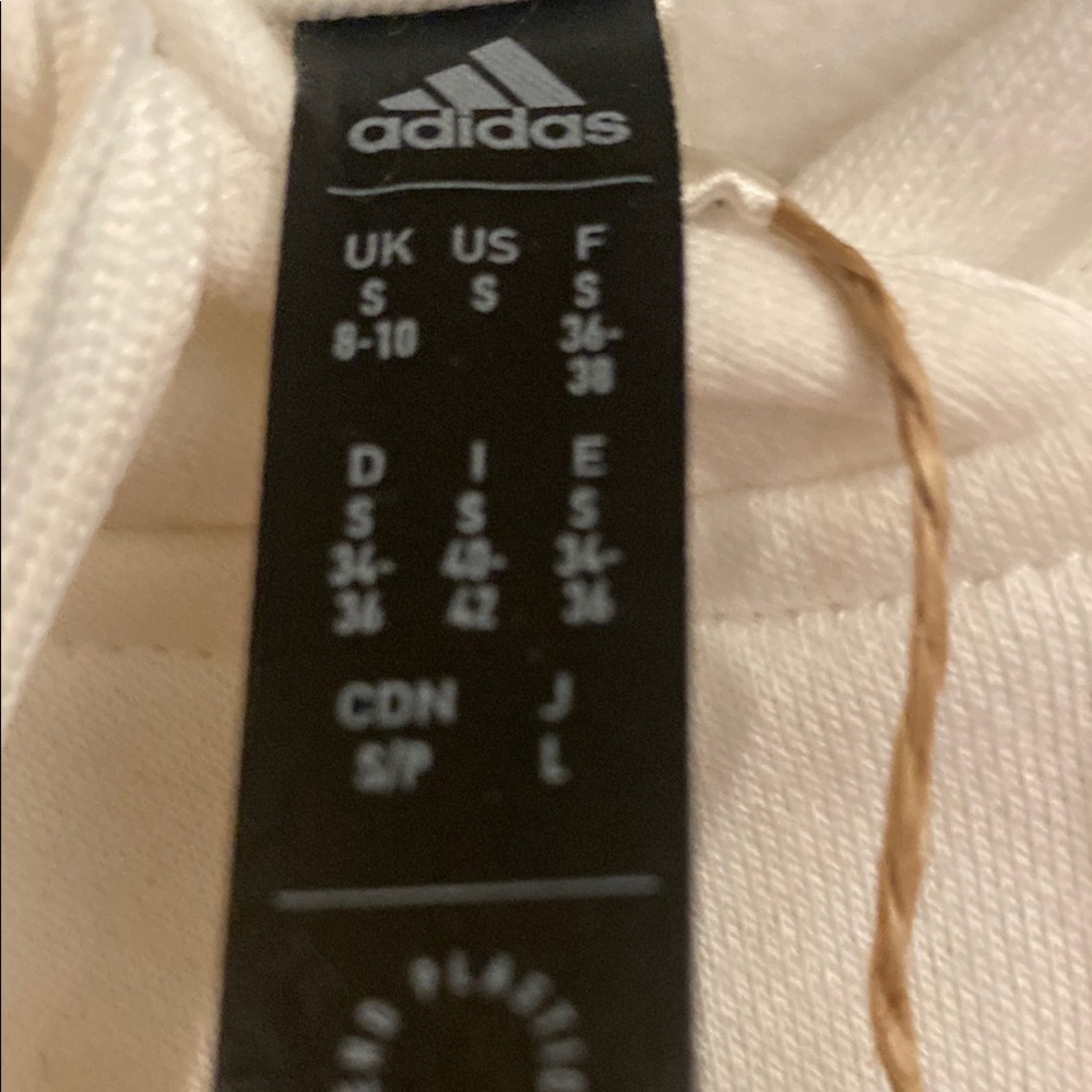 adidas White Hoodie with Pink Pattern Logo - Picture 3 of 4